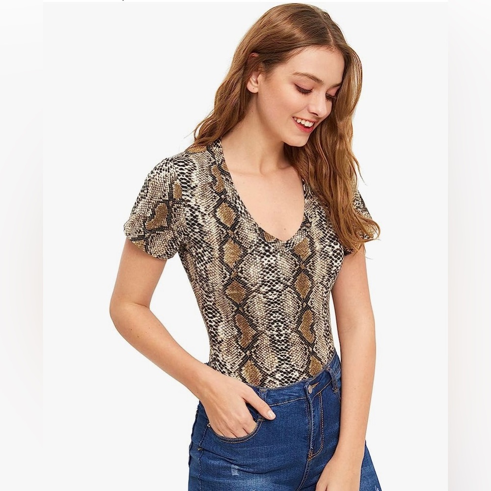 Snakeprint bodysuit